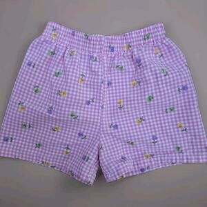 VTG 80's Carters Pink Plaid Floral Spring Shorts Size 5T 100% Cotton Made in USA